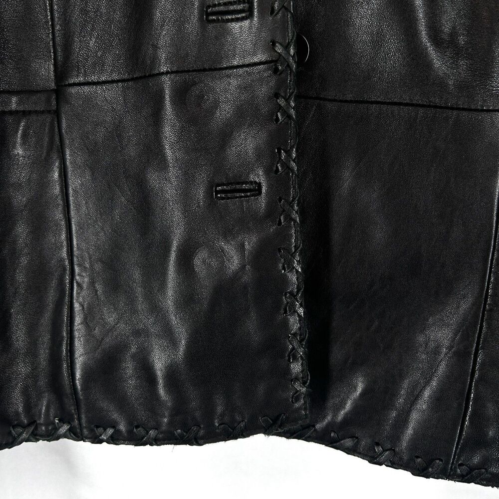 ๐ Jones New York Butter Soft Black Leather Jacket M Elegant Western Vibes - Picture 4 of 10